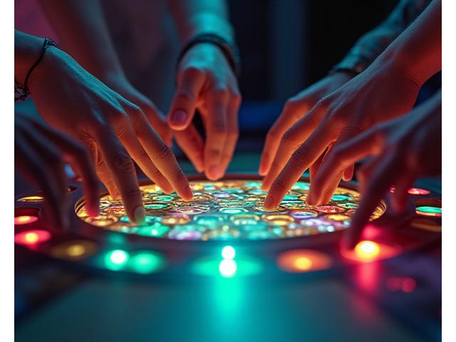 協力型ボードゲームで協力してプレイする人々