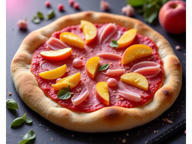 プロシュートと桃のピザ「ピーチ姫のときめき」